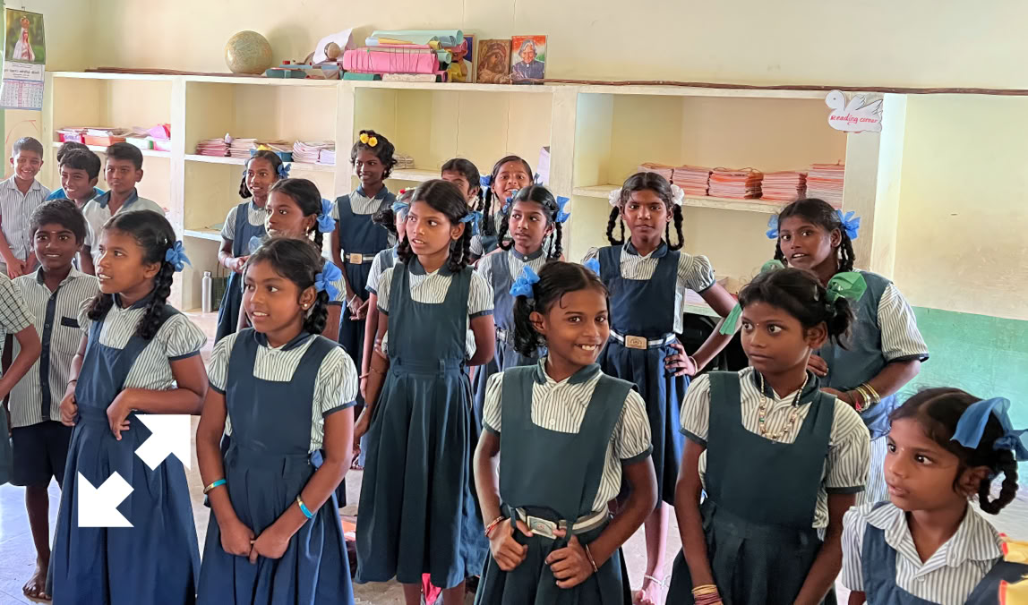 Scolarisation des filles en Inde du sud.